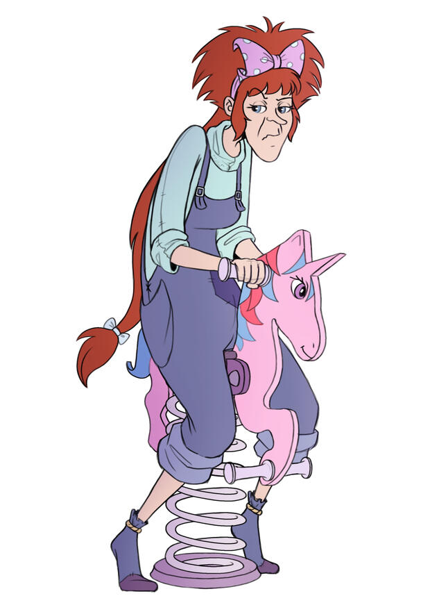 Fullbody Flat Colored Line - Draggle