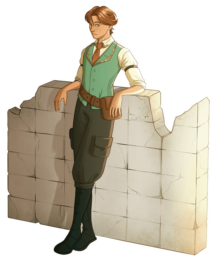 Halfbody Flat Colored Line - Draggle